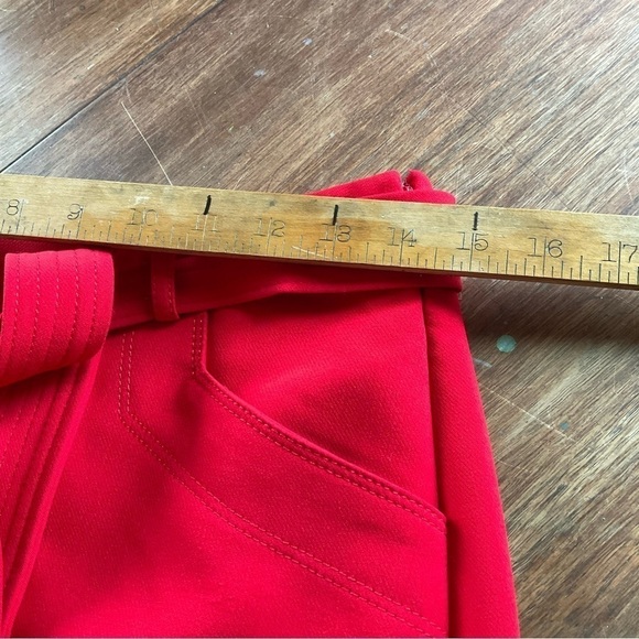 Banana Republic Skirt Red Side Slit Belted Midi Size 2 - Picture 10 of 13